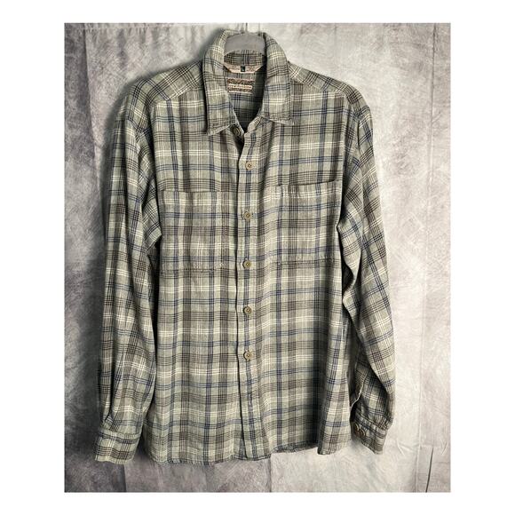 Royal Robbins Men’s Plaid Flannel Button Down Shirt Long Sleeve Size Large - Picture 2 of 7